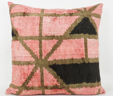 HANDMADE- IKAT SILK/VELVET PILLOWCASE