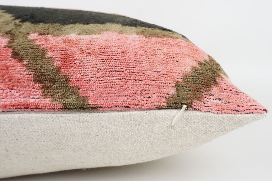 HANDMADE- IKAT SILK/VELVET PILLOWCASE