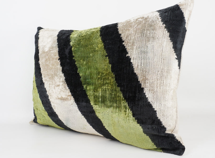 HANDMADE- IKAT SILK/VELVET PILLOWCASE