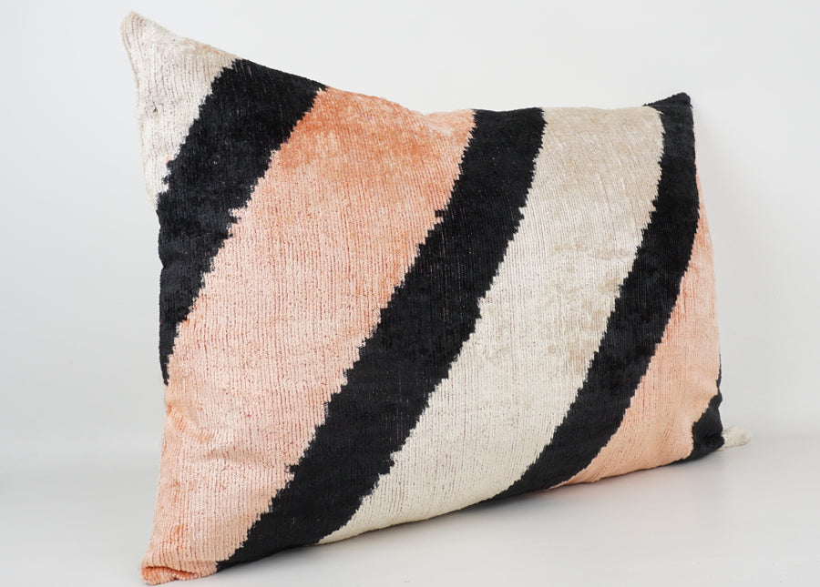 HANDMADE- IKAT SILK/VELVET PILLOWCASE
