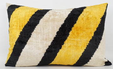 HANDMADE- IKAT SILK/VELVET PILLOWCASE