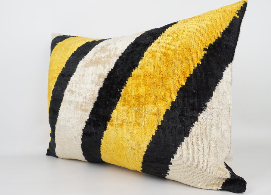 HANDMADE- IKAT SILK/VELVET PILLOWCASE