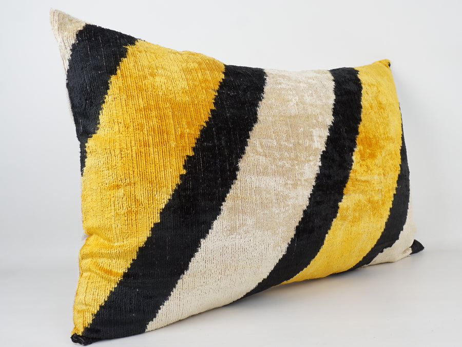 HANDMADE- IKAT SILK/VELVET PILLOWCASE