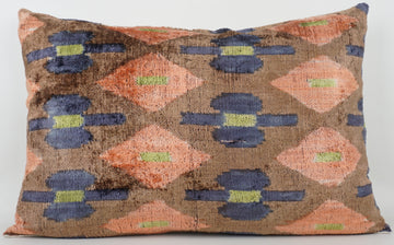 HANDMADE- IKAT SILK/VELVET PILLOWCASE