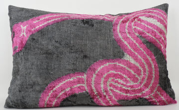 HANDMADE- IKAT SILK/VELVET PILLOWCASE