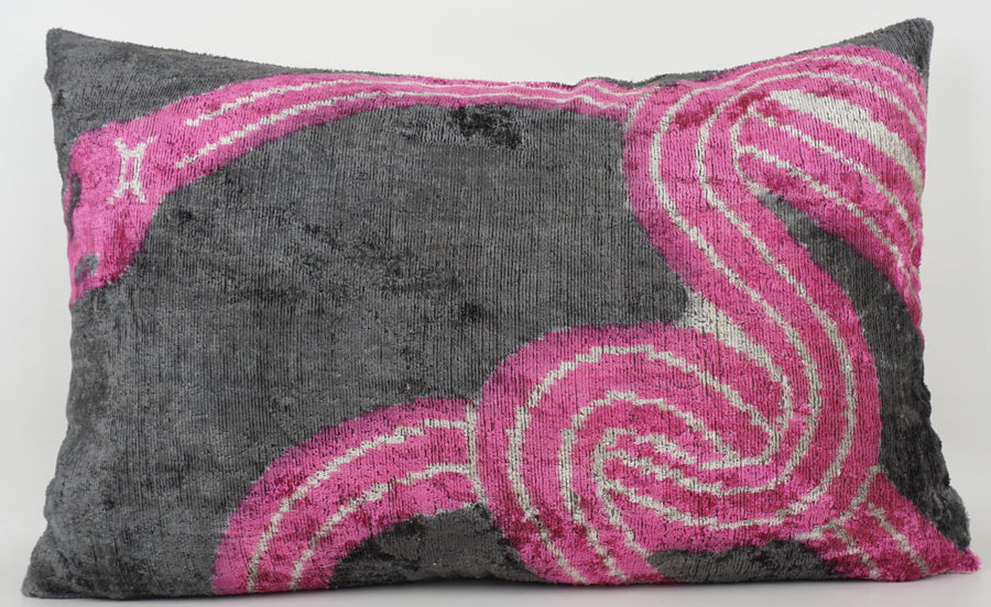 HANDMADE- IKAT SILK/VELVET PILLOWCASE
