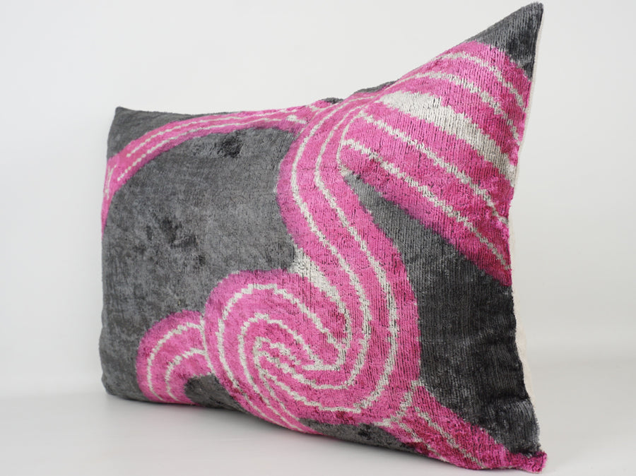 HANDMADE- IKAT SILK/VELVET PILLOWCASE