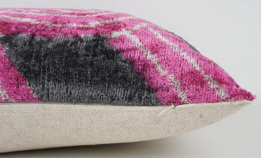 HANDMADE- IKAT SILK/VELVET PILLOWCASE