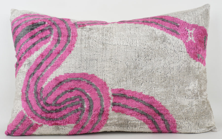 HANDMADE- IKAT SILK/VELVET PILLOWCASE