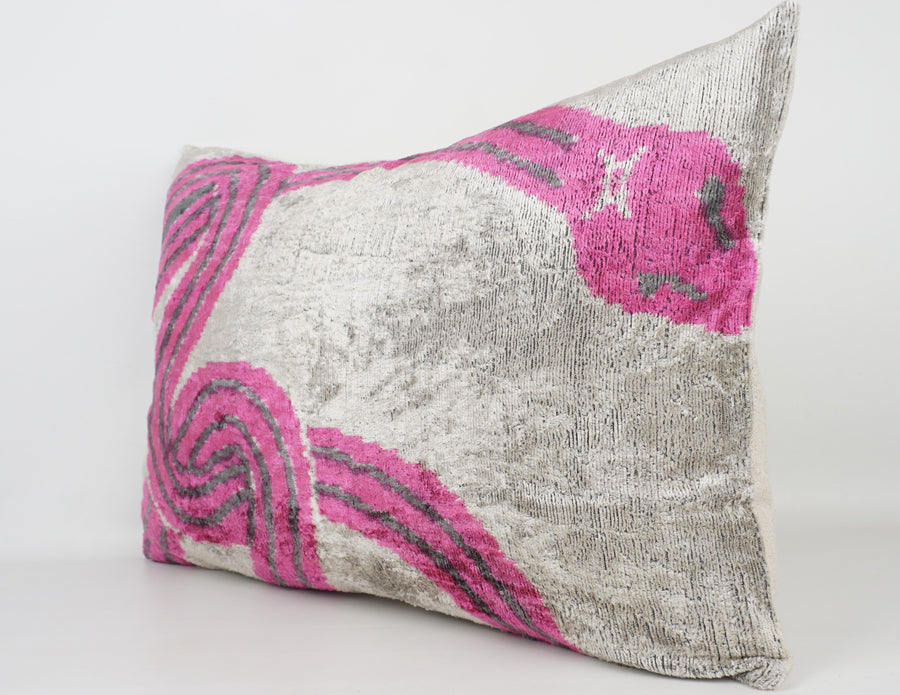 HANDMADE- IKAT SILK/VELVET PILLOWCASE
