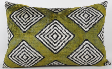 HANDMADE- IKAT SILK/VELVET PILLOWCASE