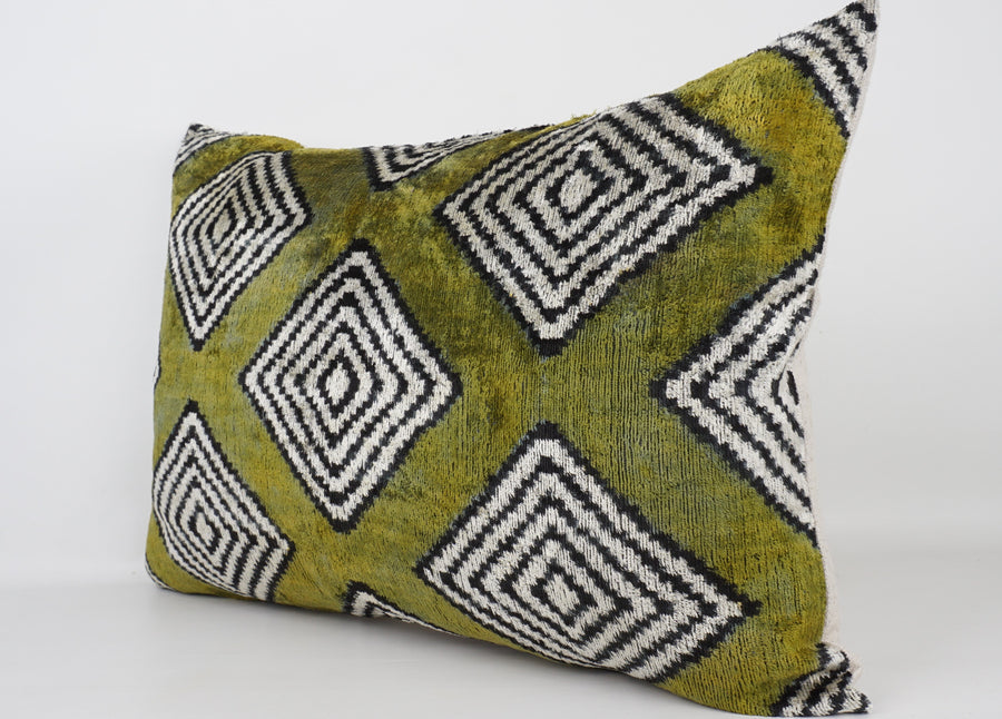 HANDMADE- IKAT SILK/VELVET PILLOWCASE