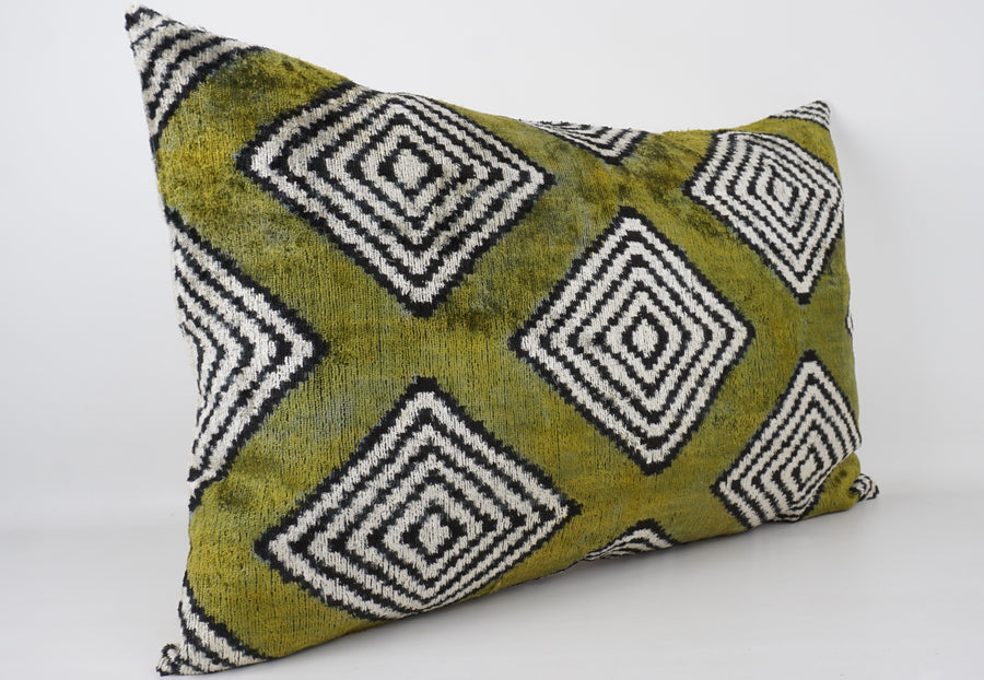 HANDMADE- IKAT SILK/VELVET PILLOWCASE