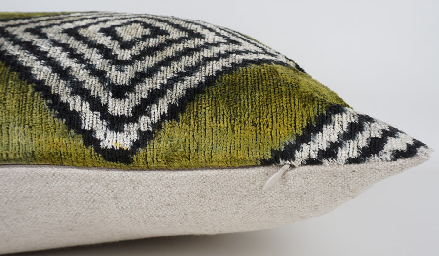 HANDMADE- IKAT SILK/VELVET PILLOWCASE