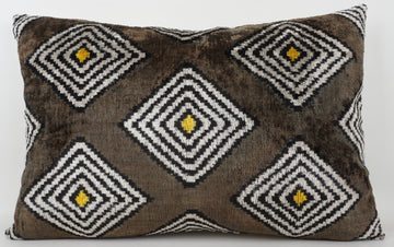 HANDMADE- IKAT SILK/VELVET PILLOWCASE