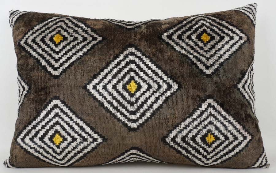 HANDMADE- IKAT SILK/VELVET PILLOWCASE