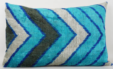 HANDMADE- IKAT SILK/VELVET PILLOWCASE