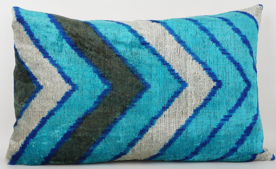HANDMADE- IKAT SILK/VELVET PILLOWCASE
