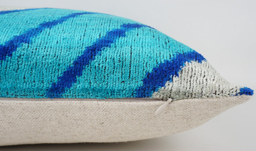 HANDMADE- IKAT SILK/VELVET PILLOWCASE