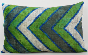 HANDMADE- IKAT SILK/VELVET PILLOWCASE