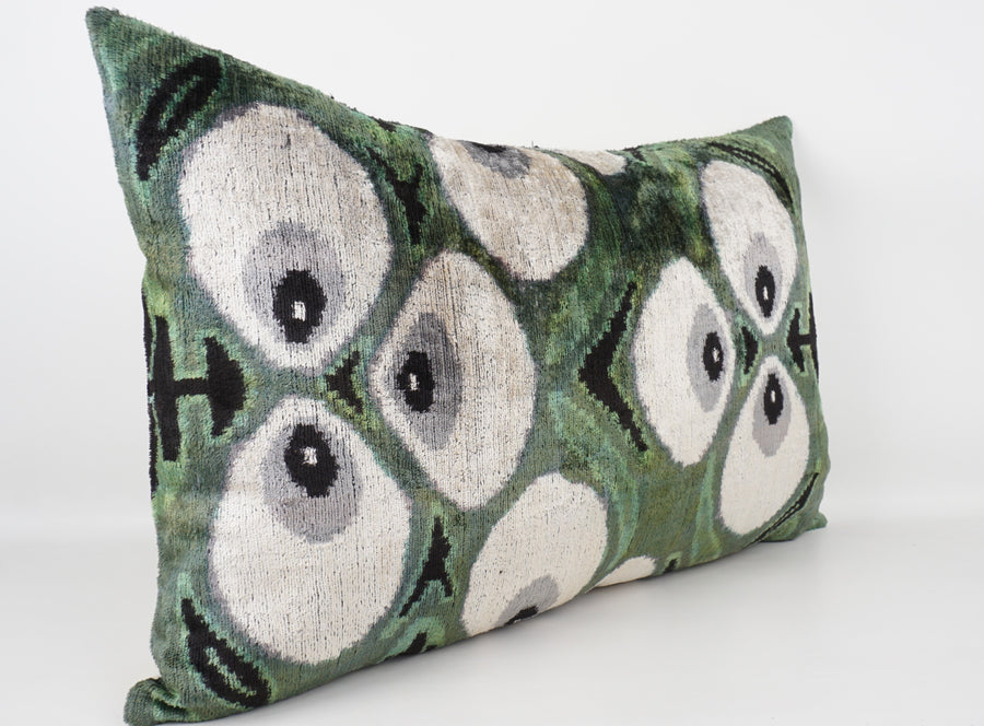 HANDMADE- IKAT SILK/VELVET PILLOWCASE