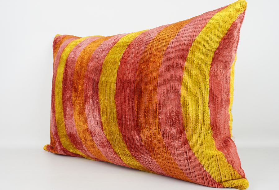 HANDMADE- IKAT SILK/VELVET PILLOWCASE