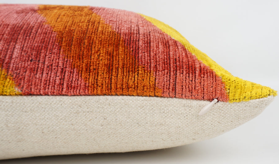 HANDMADE- IKAT SILK/VELVET PILLOWCASE