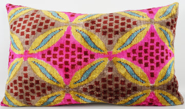 HANDMADE- IKAT SILK/VELVET PILLOWCASE