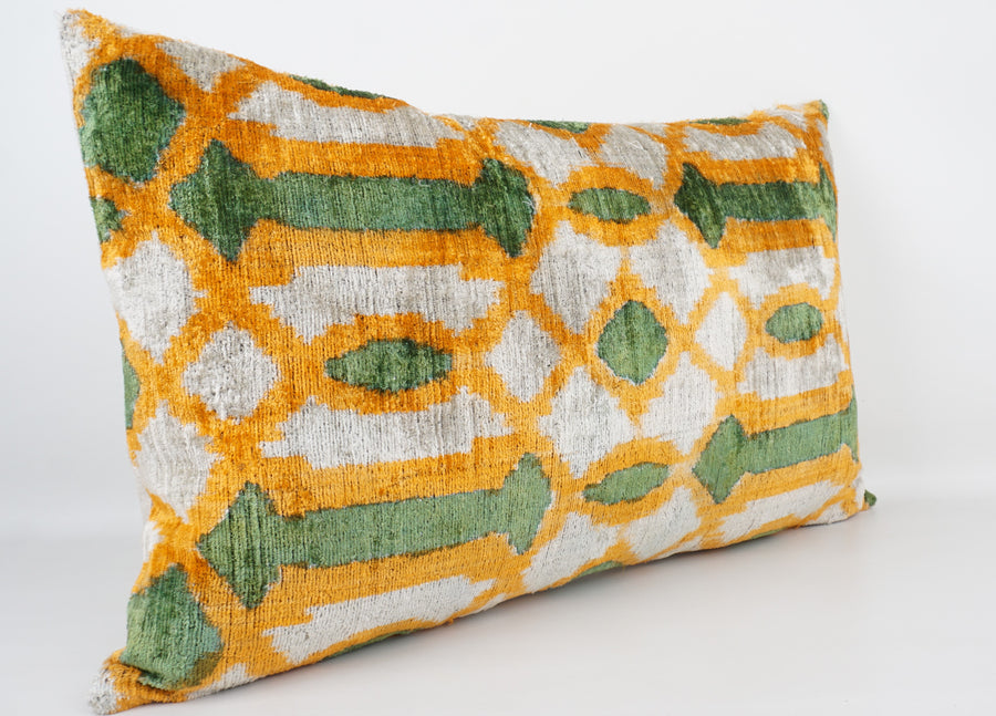 HANDMADE- IKAT SILK/VELVET PILLOWCASE