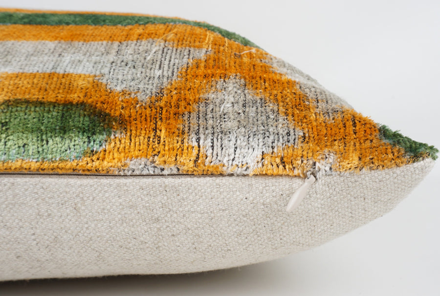 HANDMADE- IKAT SILK/VELVET PILLOWCASE