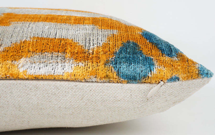 HANDMADE- IKAT SILK/VELVET PILLOWCASE