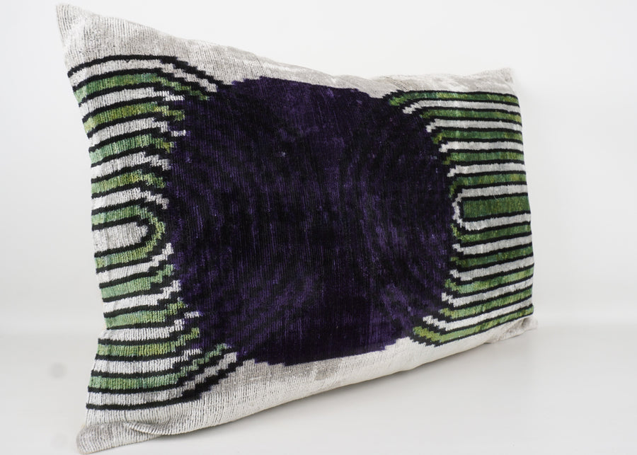 HANDMADE- IKAT SILK/VELVET PILLOWCASE