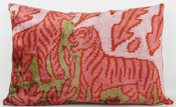 HANDMADE- IKAT SILK/VELVET PILLOWCASE