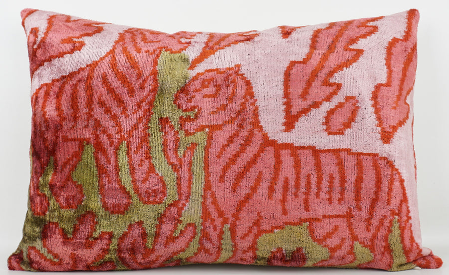 HANDMADE- IKAT SILK/VELVET PILLOWCASE