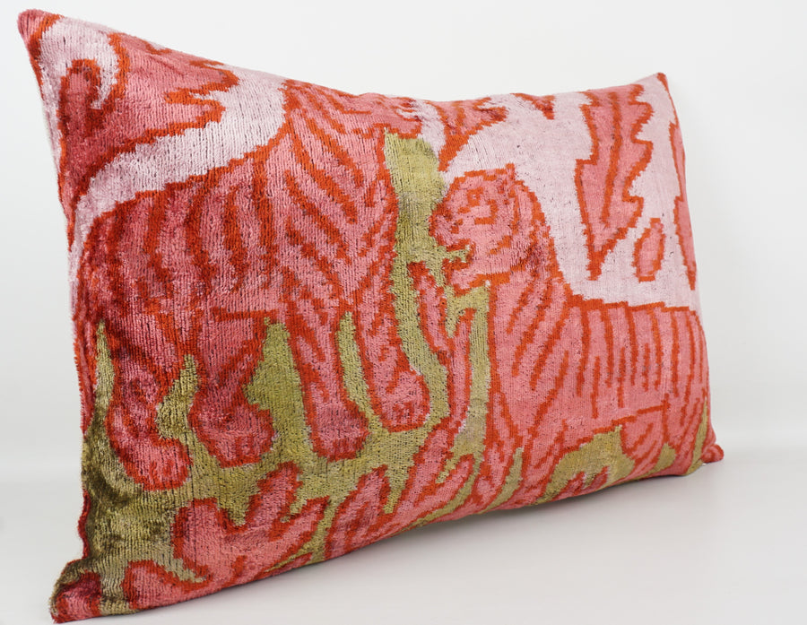 HANDMADE- IKAT SILK/VELVET PILLOWCASE