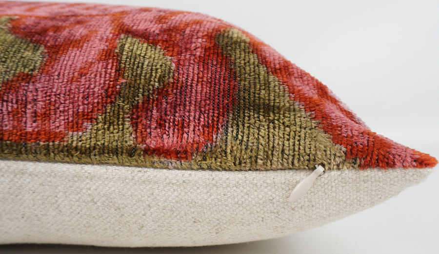 HANDMADE- IKAT SILK/VELVET PILLOWCASE
