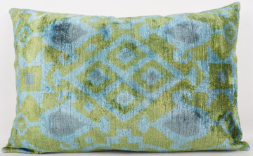 HANDMADE- IKAT SILK/VELVET PILLOWCASE