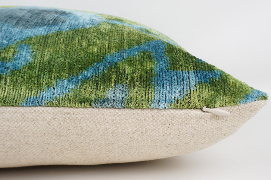 HANDMADE- IKAT SILK/VELVET PILLOWCASE