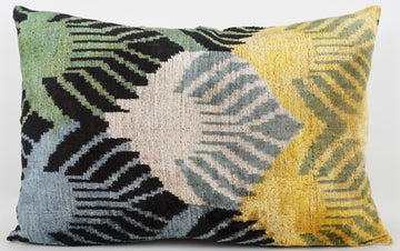 HANDMADE- IKAT SILK/VELVET PILLOWCASE