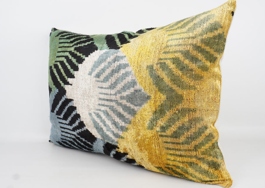 HANDMADE- IKAT SILK/VELVET PILLOWCASE