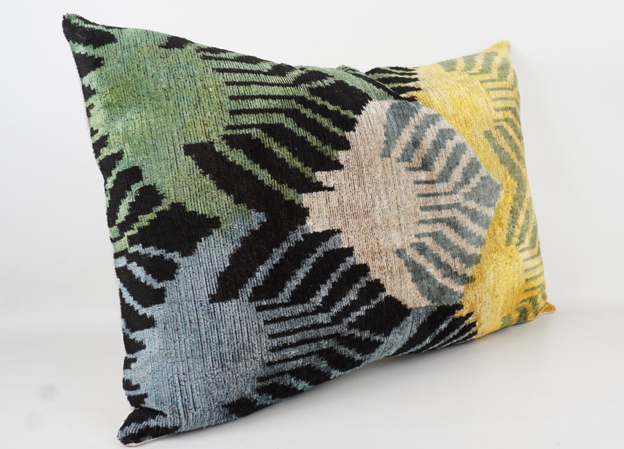 HANDMADE- IKAT SILK/VELVET PILLOWCASE