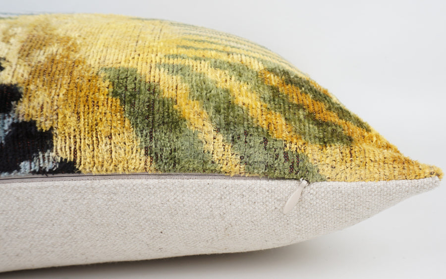 HANDMADE- IKAT SILK/VELVET PILLOWCASE