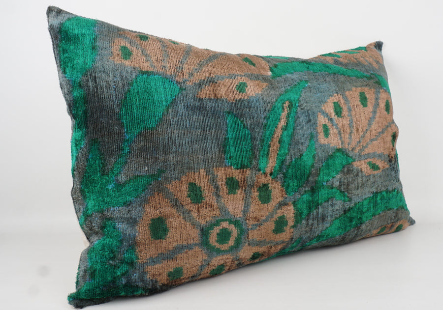 HANDMADE- IKAT SILK/VELVET PILLOWCASE