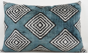 HANDMADE- IKAT SILK/VELVET PILLOWCASE