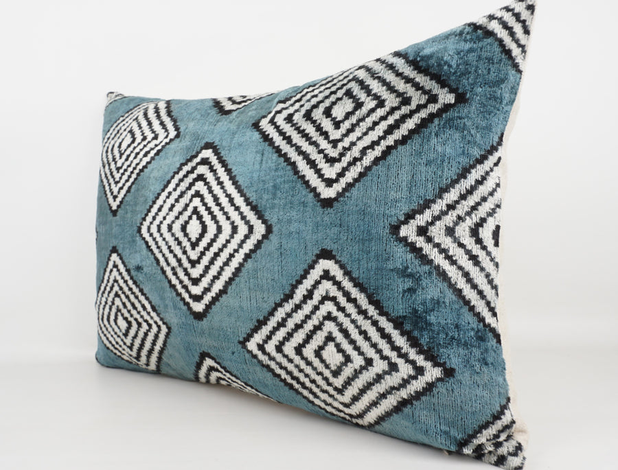 HANDMADE- IKAT SILK/VELVET PILLOWCASE