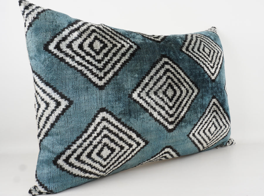 HANDMADE- IKAT SILK/VELVET PILLOWCASE