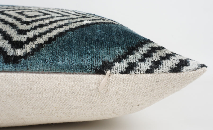 HANDMADE- IKAT SILK/VELVET PILLOWCASE
