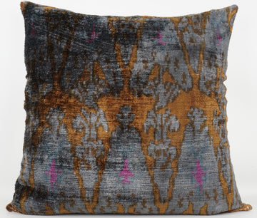 HANDMADE  IKAT SILK/VELVET PILLOWCASE