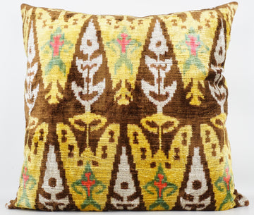 HANDMADE  IKAT SILK/VELVET PILLOWCASE