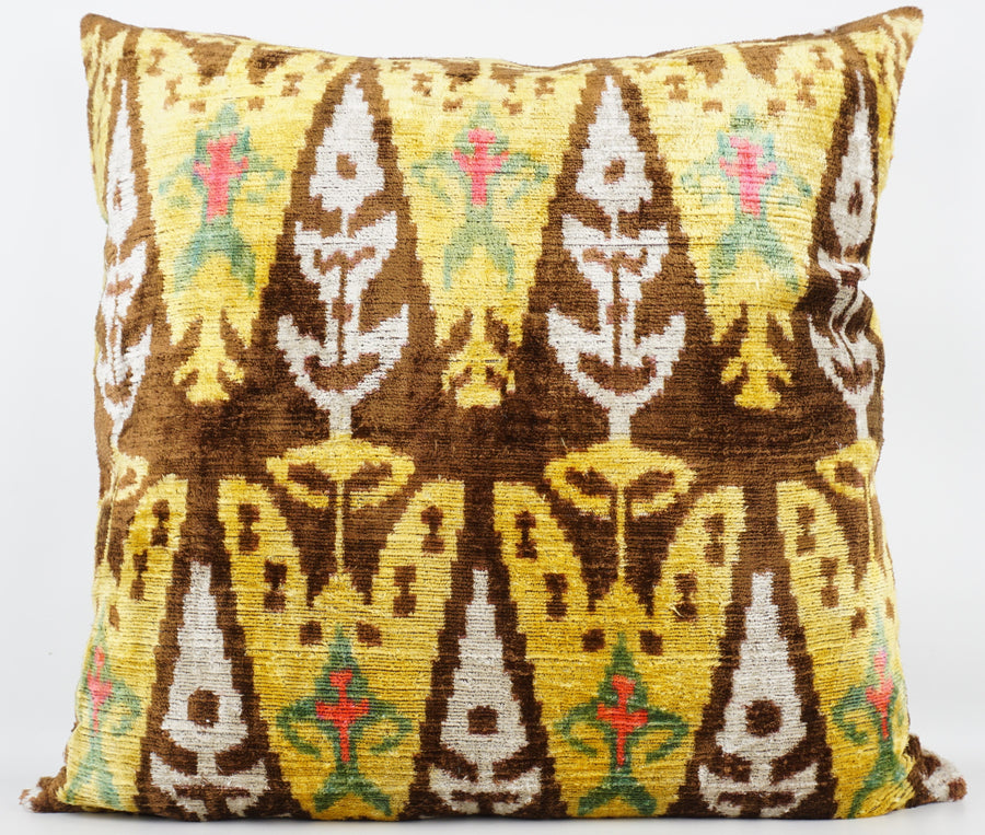HANDMADE  IKAT SILK/VELVET PILLOWCASE